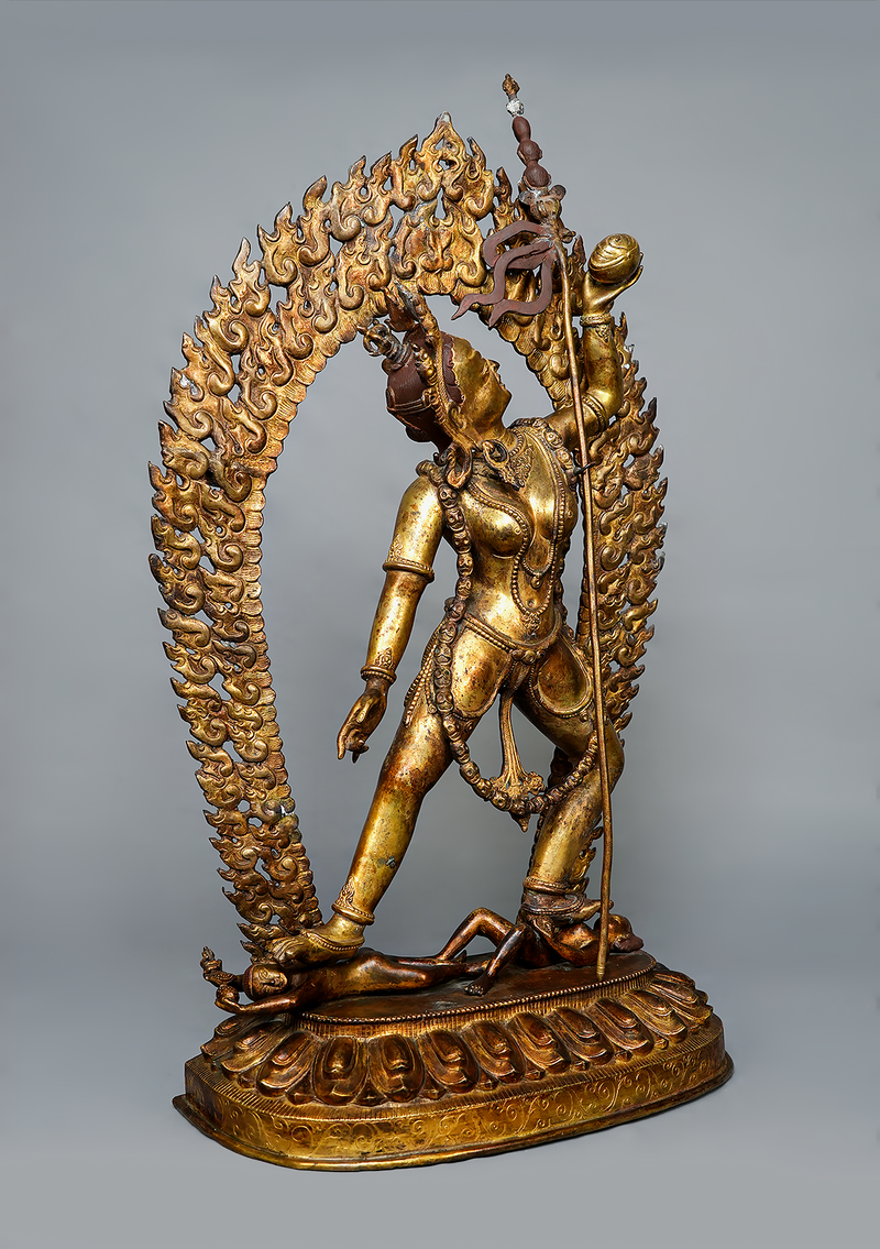 Antique Style Vajrayogini Statue – 2 Ft Handmade Tibetan Buddhist Sculpture