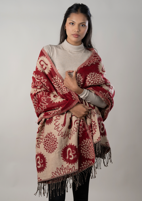 Handloomed OM Woolen Shawl
