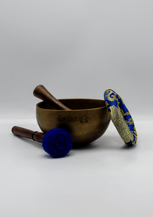 Full Moon Singing Bowl Brocade Travel Bag  6"