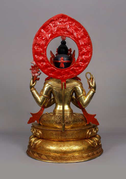 Fully Gold Plated Chenrezig Statue 1.7 feet high
