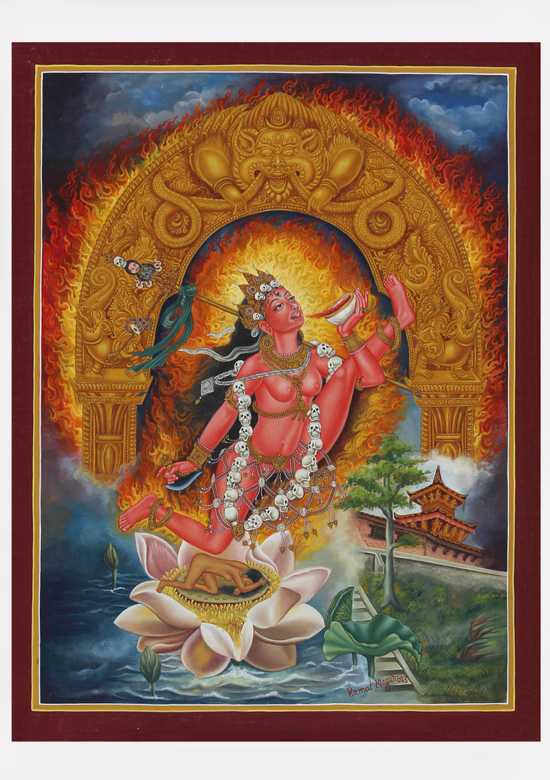 Vajrayogini  Newari  Paubha  Thangka Painting