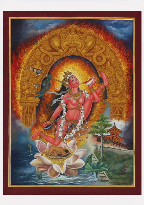 Vajrayogini  Newari  Paubha  Thangka Painting
