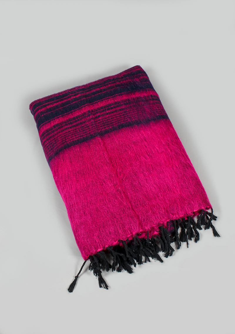 Handloomed Stripes Yak Wool Blanket - Colorful