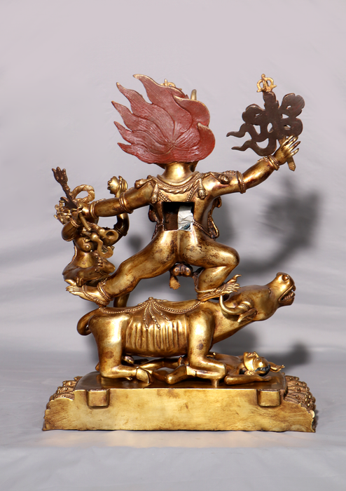 God of Death 24 K Gold Gilded Yamantaka Statue 19"H