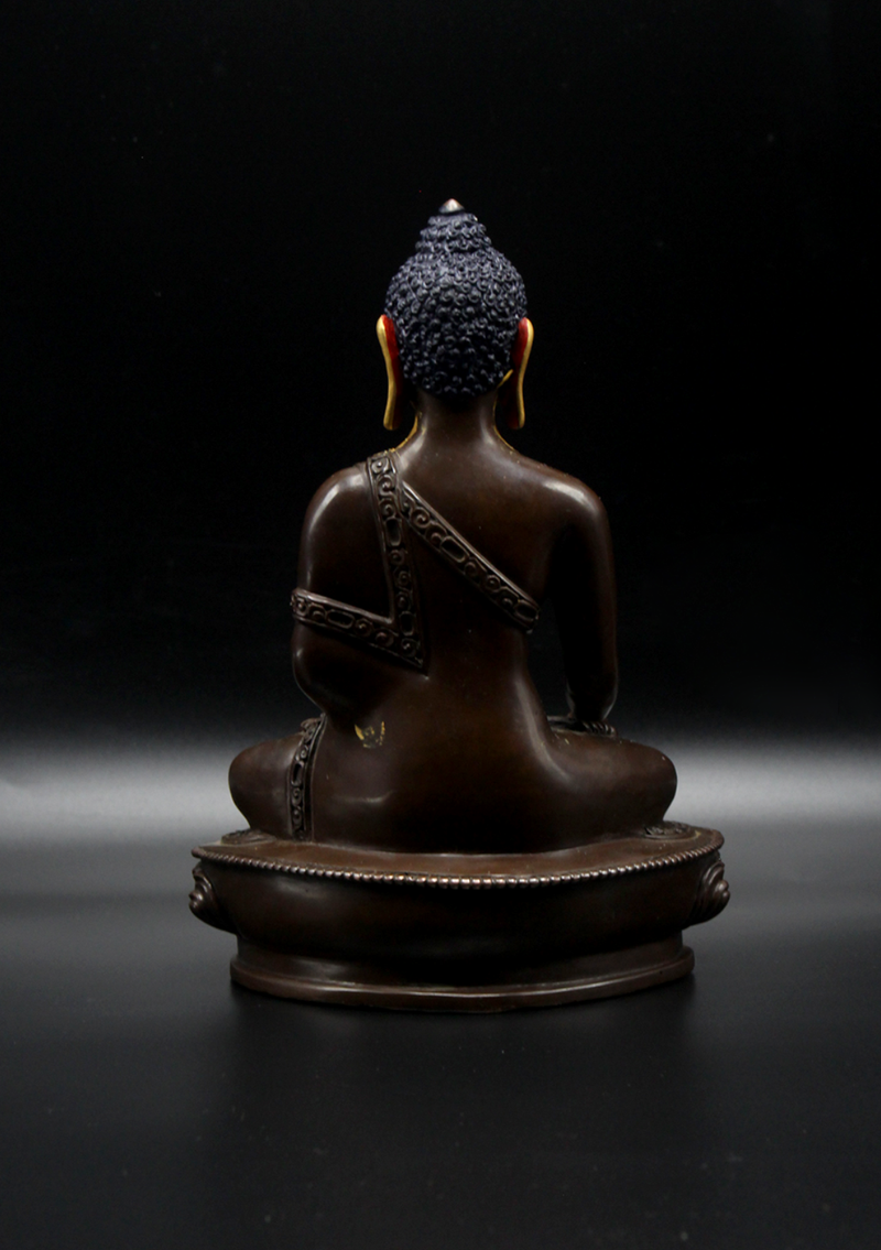 Copper Shakyamuni Buddha Statue 7"H