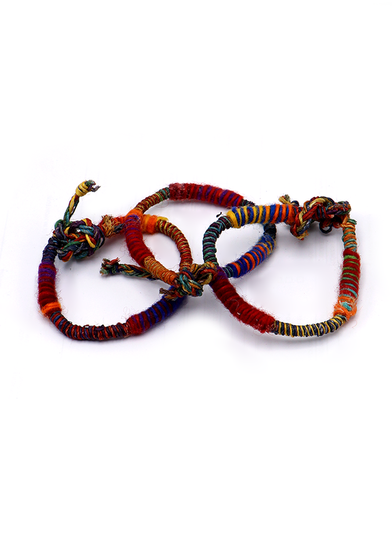 Hemp Braided Red Unisex Wrist Bracelet