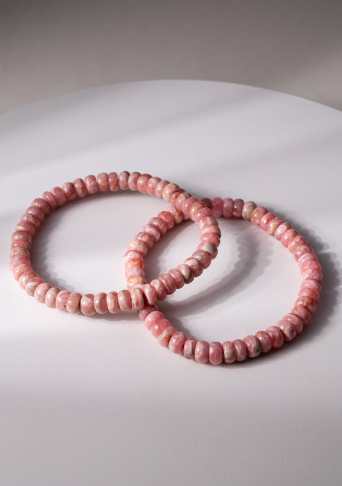 Rhodochrosite Beads Strechy Wrist Bracelet 6mm