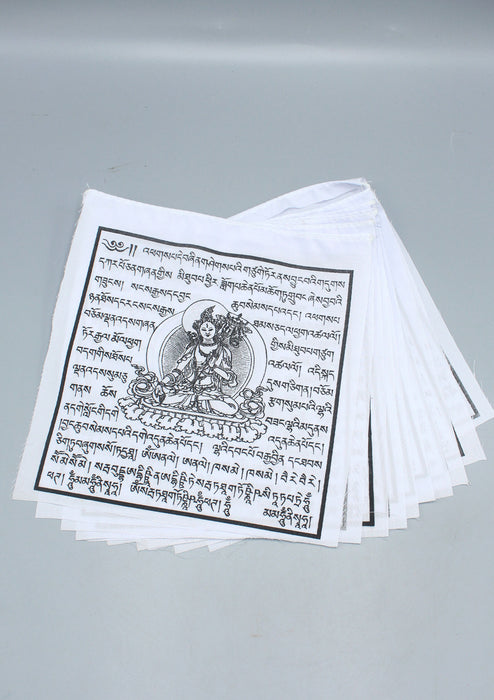 White Tara Tibetan Prayer Flags