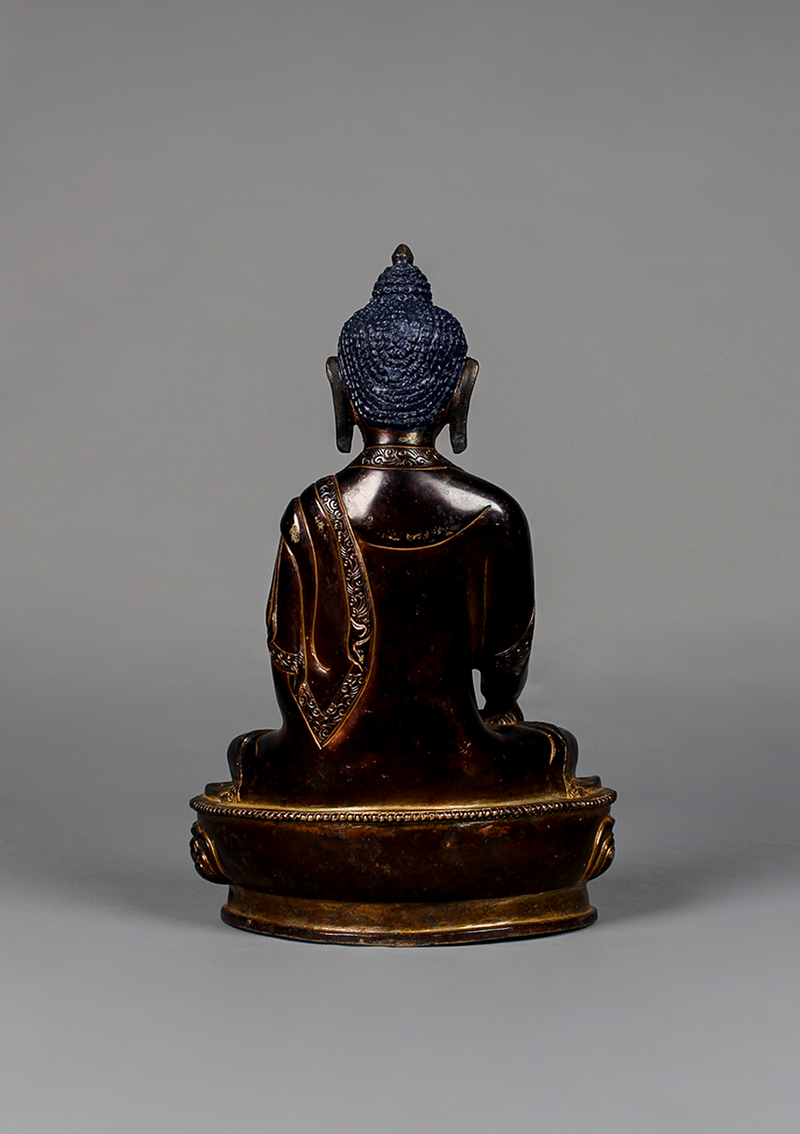 Antique Style Gilted Shakyamuni Buddha Statue 8"