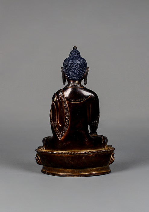 Antique Style Gilted Shakyamuni Buddha Statue 8"