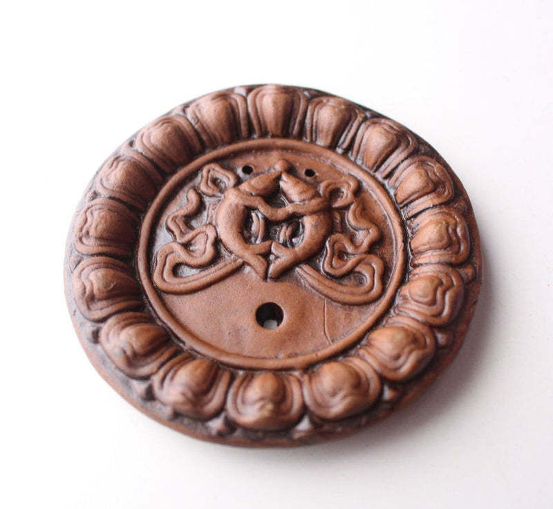 Auspicious Symbol Clay Incense Burner