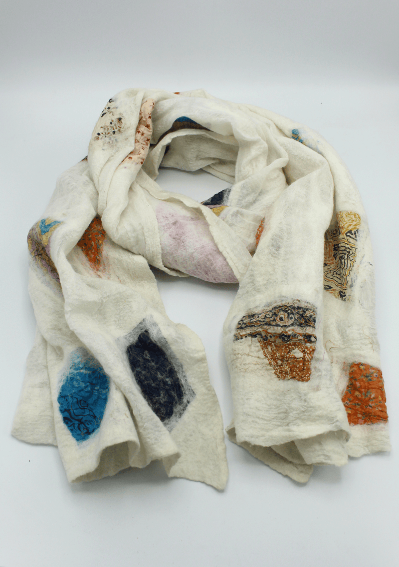 Felt White Mosaic Wrap