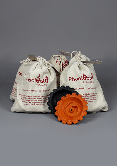 Phoolbatti Rope Incense with Spiral Clay Incense Burner