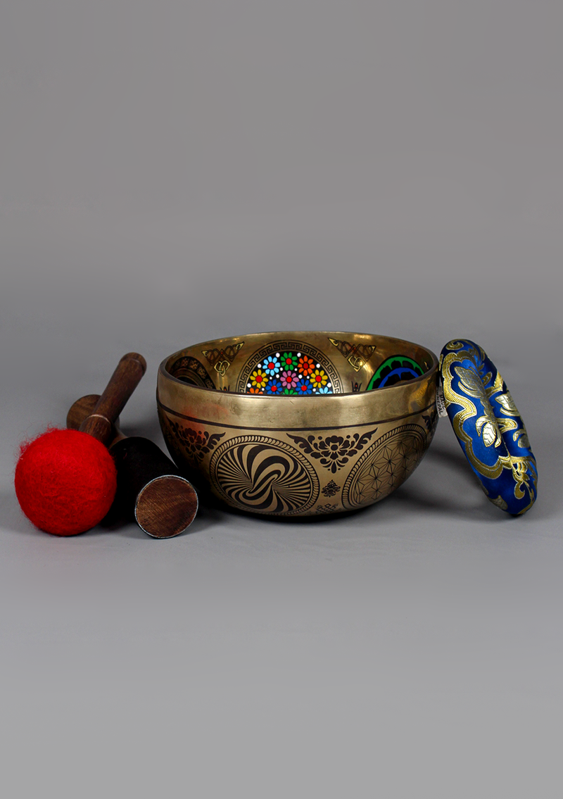 Hand Painted Seven Chakra Singing Bowl 7"