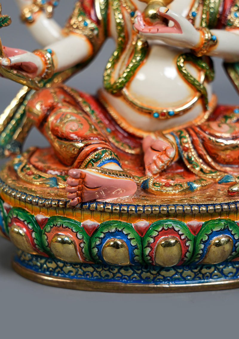 9" Handpainted Ganesh Statue – Partly Gold Plated Copper, Patan Nepal