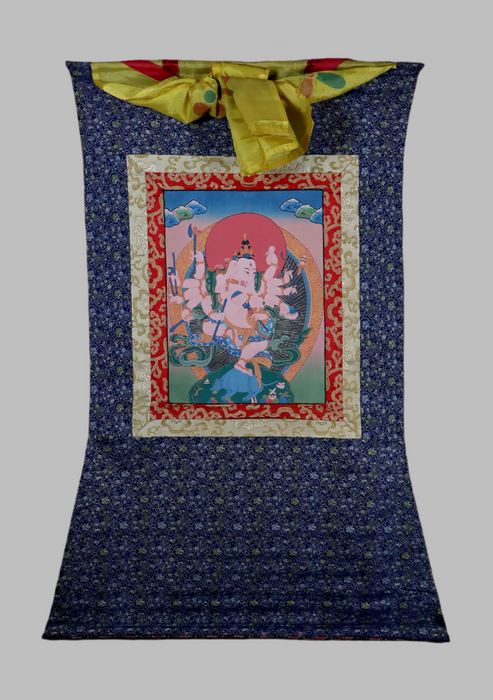 Ganesh Brocade Thangka Painting