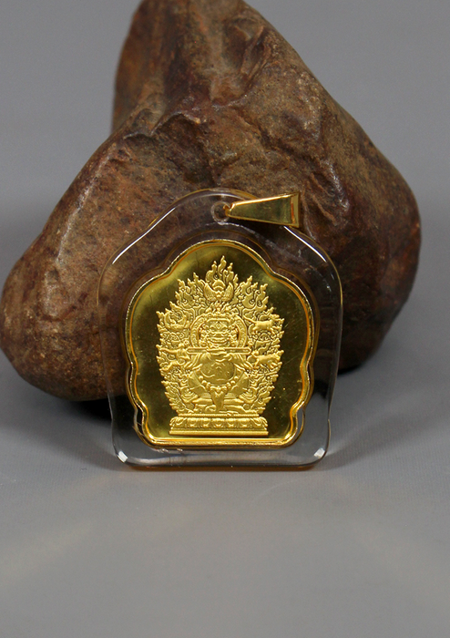 Buddhist Deity With Mantra Pendant