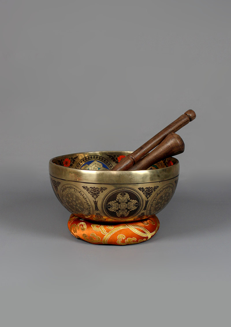 Amitabha Buddha  Thangka Painting Singing Bowl 8"