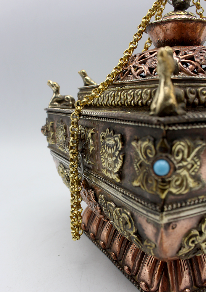 Eight Auspicious Copper Hanging Incense Burner