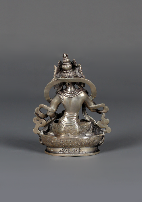 Sterling Silver 925  Vajrasattva Statue 9 cm