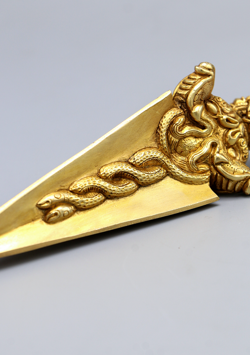 Buddhist Ritual Gold Plated Phurba Dagger
