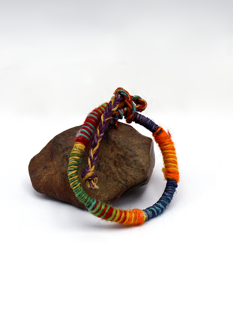 Hemp Braided Orange Unisex Wrist Bracelet