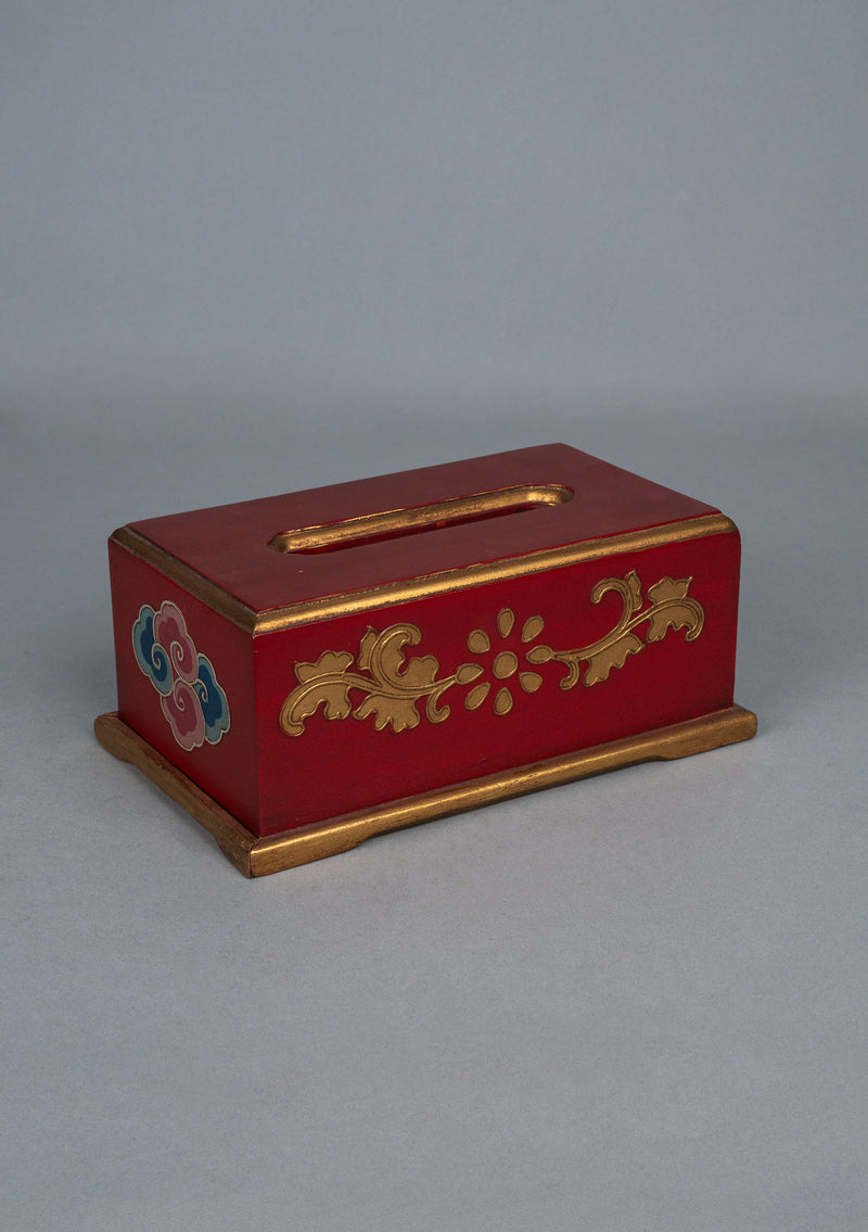 Handpainted Floral Wooden Tissue Box