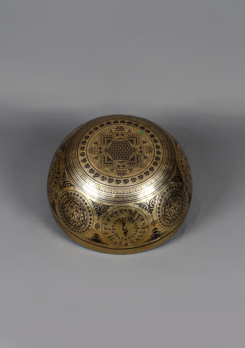 Green Tara Thangka arts Painted. Singing Bowl 9"