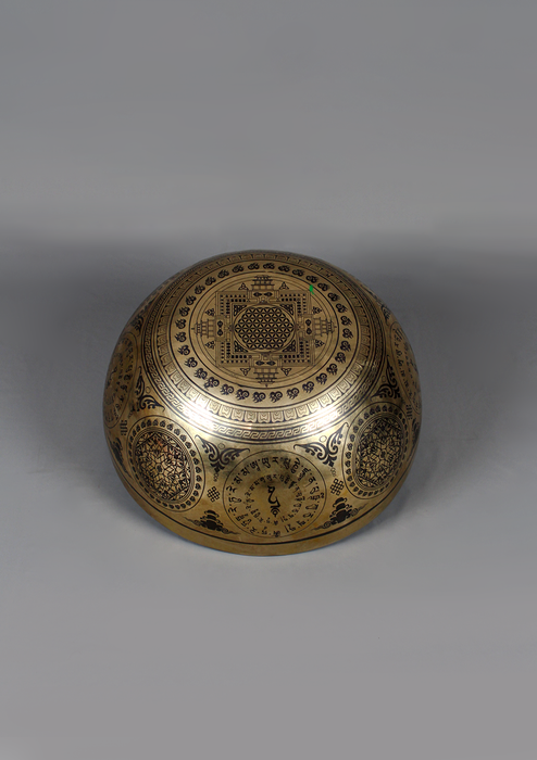 Green Tara Thangka arts Painted. Singing Bowl 9"