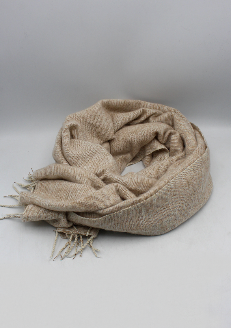 Camel White Yak Wool Shawl
