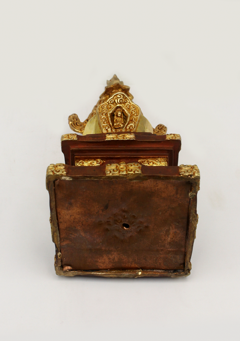 Buddhist  Stupa Chorten  24 K Gold 7" H