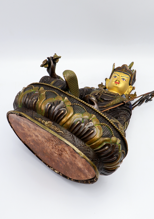 Copper Oxidized Guru Padmasambhava Statue 14.5"H