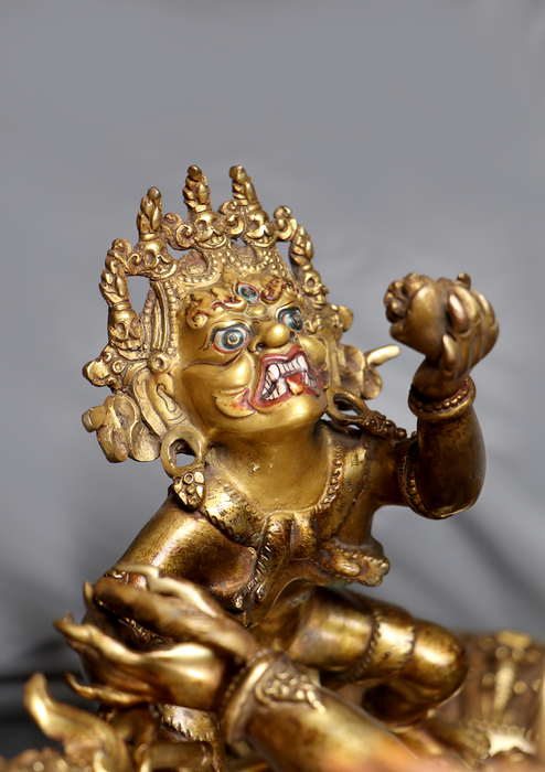 God of Death 24 K Gold Gilded Yamantaka Statue 19"H