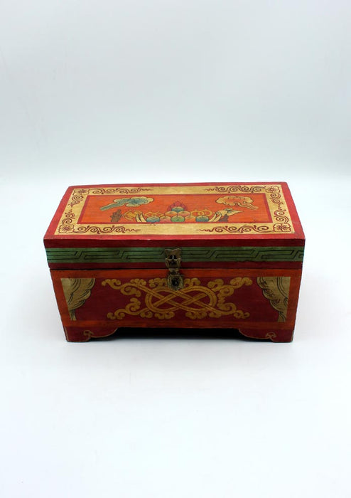 Endless Knot Painted Tibetan Wooden Jewelry Box