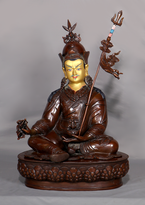 Copper Oxydized  Guru Padmasambhava Statue 19.5"H
