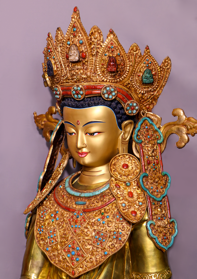 Masterpiece 24K Crown Buddha Statue 27" H