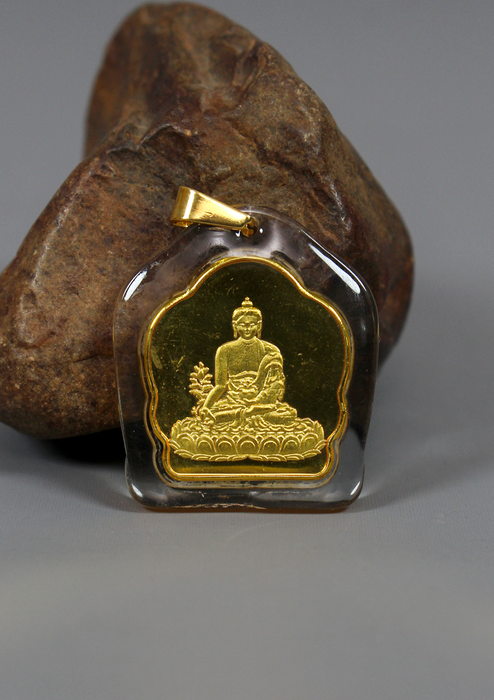 Buddhist Deity With Mantra Pendant