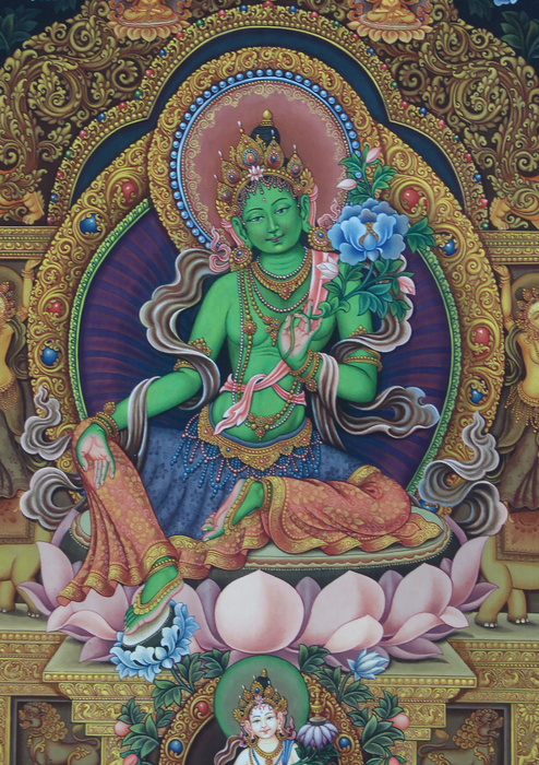 Newari Paubha 21 Tara Thangka Print Signed by Sundar Sinkhwal