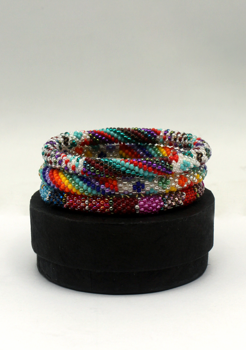 Makalu  Roll  on Beads Bracelet Gift Set of 3 in Eco-friendly Jewelry Box
