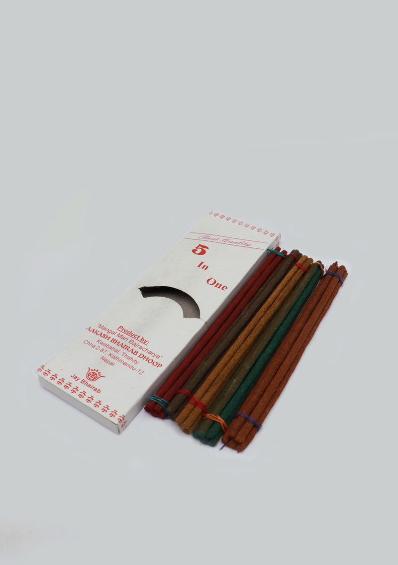 Aakash Bhairab Natural Herbs Dhoop - 5 Different fragrance in 1 pack