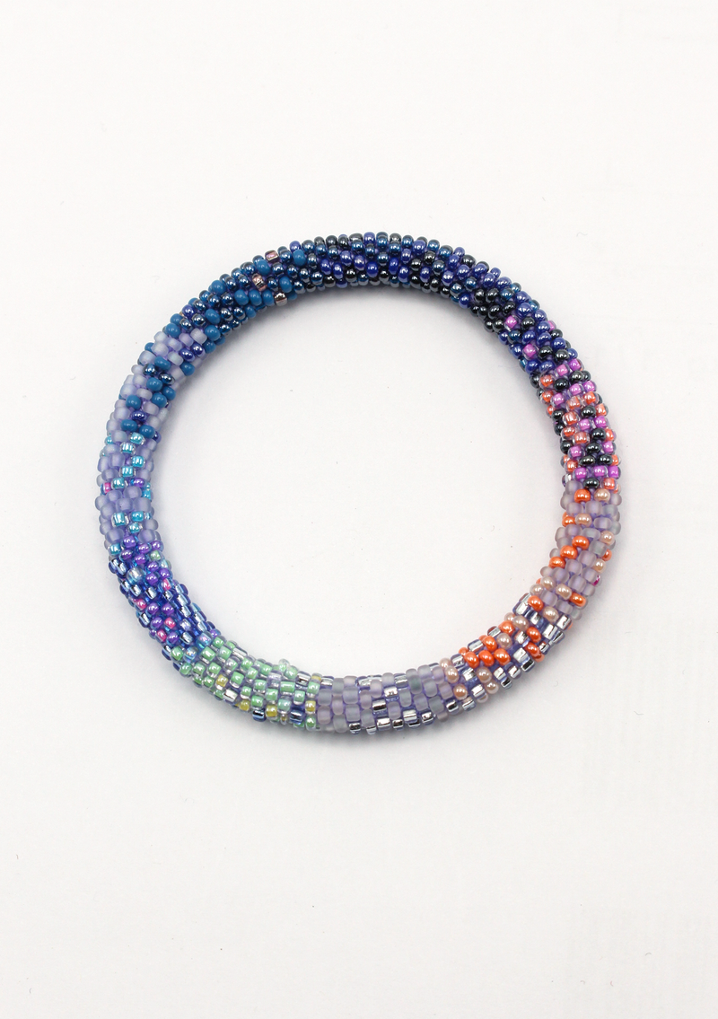 Purple Roll on Beads Bracelet Set