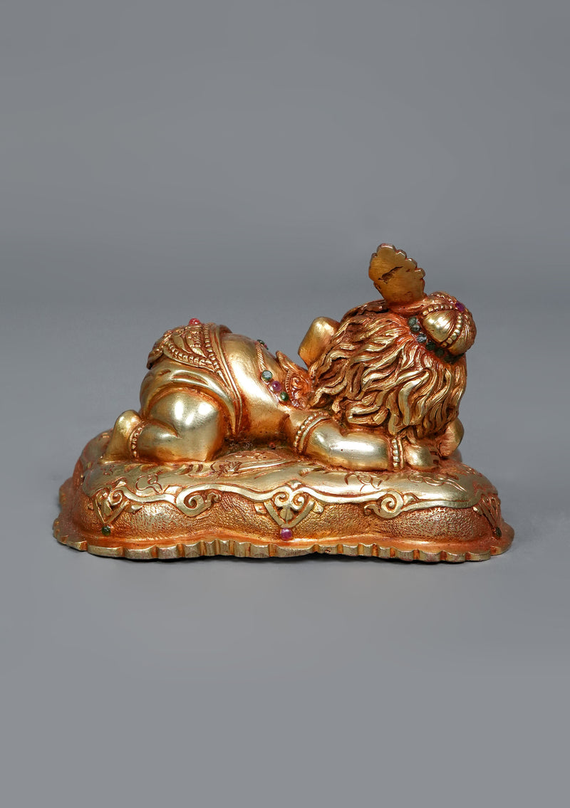 Handmade Copper  Gilded  Ganesh Idol for Home Décor & Spiritual Blessings