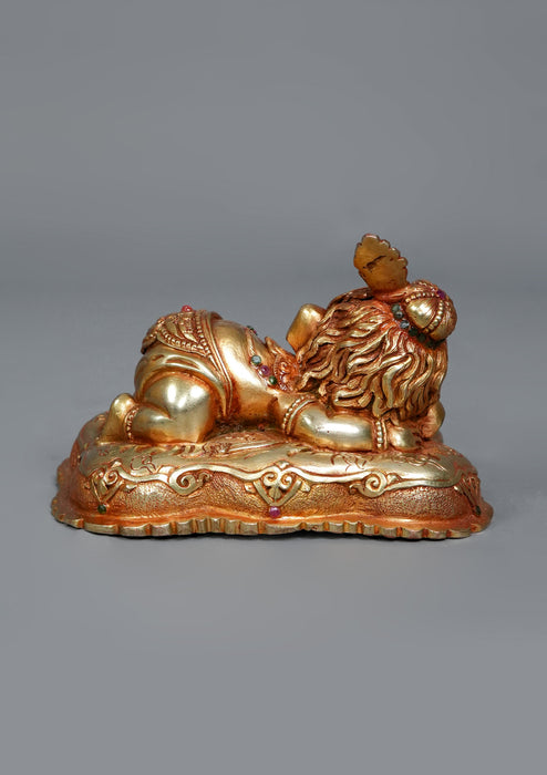 Handmade Copper  Gilded  Ganesh Idol for Home Décor & Spiritual Blessings