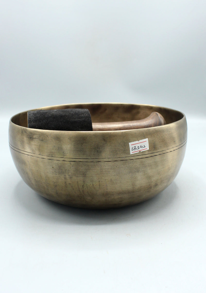 Tibetan Old Healing Glass Shape Singing Bowl
