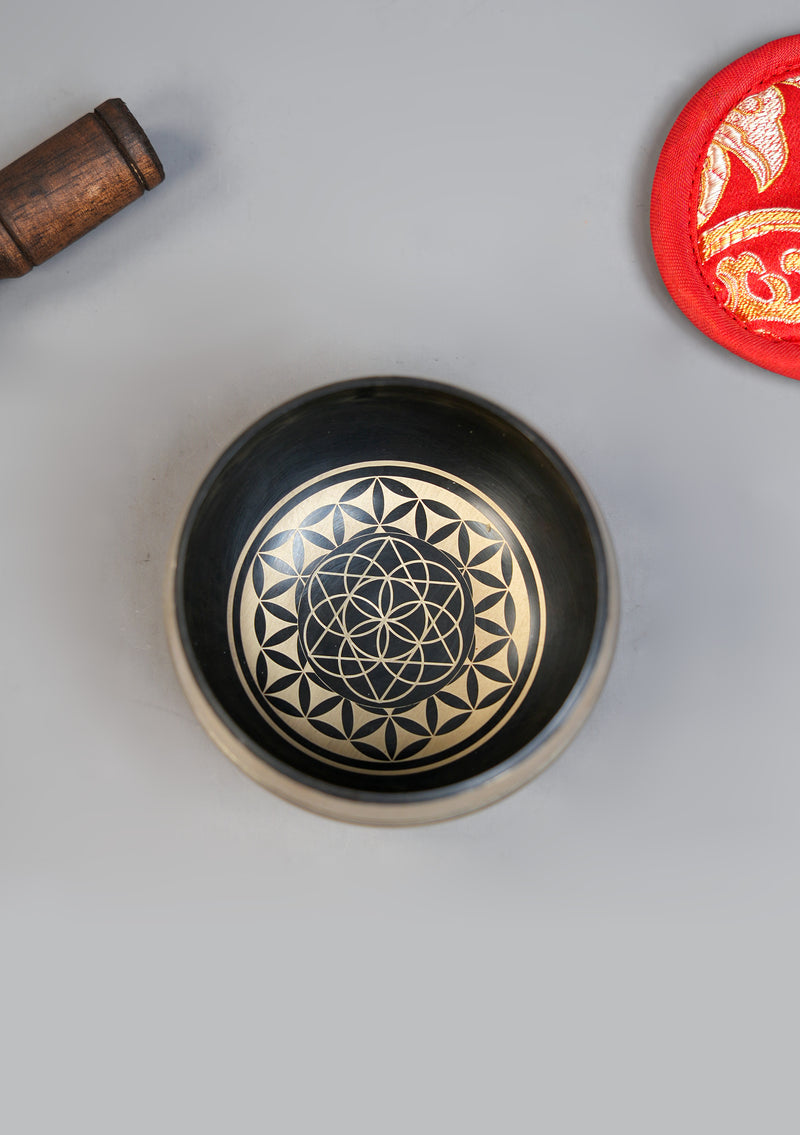 Tibetan Cosmos Flower of Life Singing Bowl