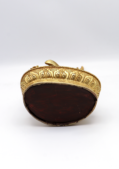 Full Gold Plated Copper Guru Padmasambhava Statue 8.8"H