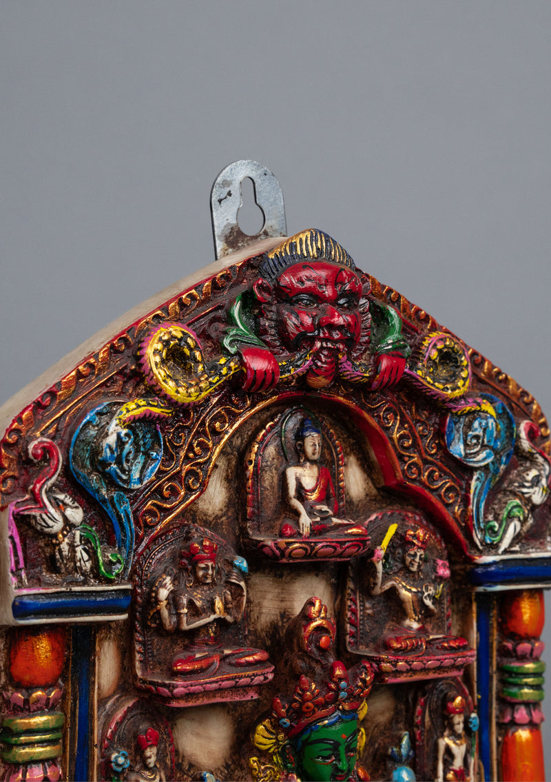 Green Tara with Cheppu Frame Resin Wall Hanging