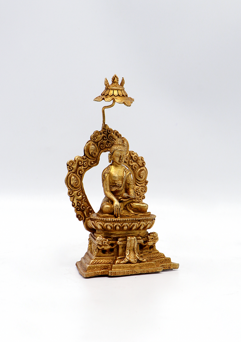Copper Gold Electroplated Shakyamuni Buddha Statue 4"H