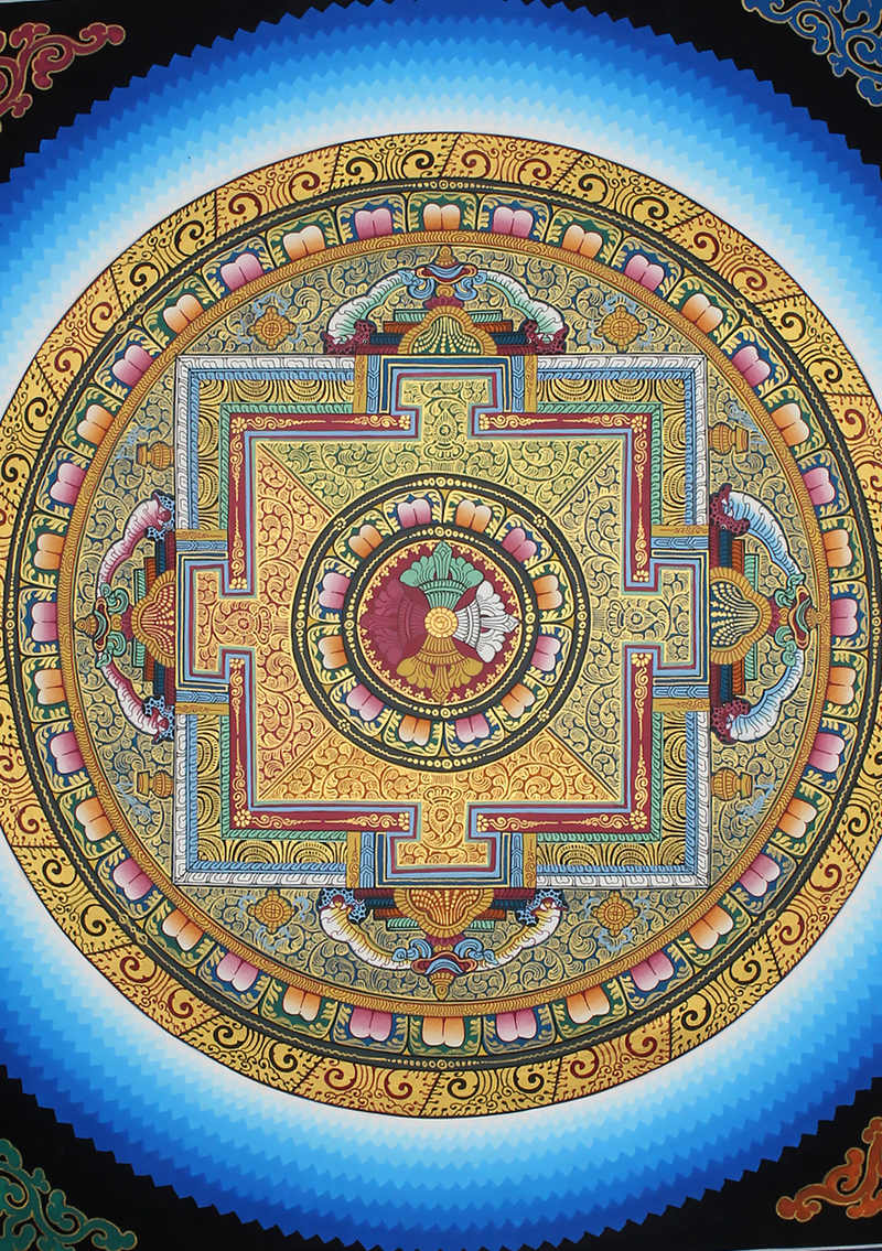 Double Dorjee  Rainbow Mandala Thangka Painting