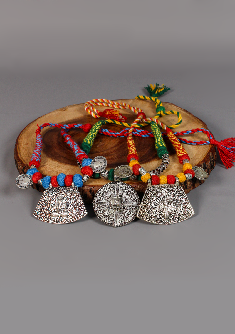 Elegant White Metal Tribal Pendant from Nepal